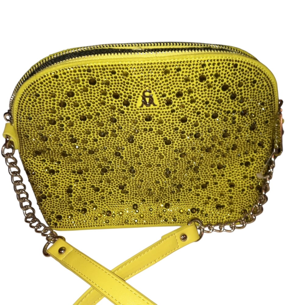 Steve Madden Yellow Crystal Crossbody Bag neon